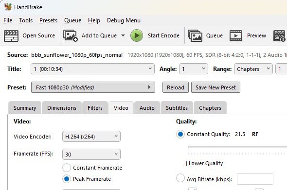 HandBrake 软件截图