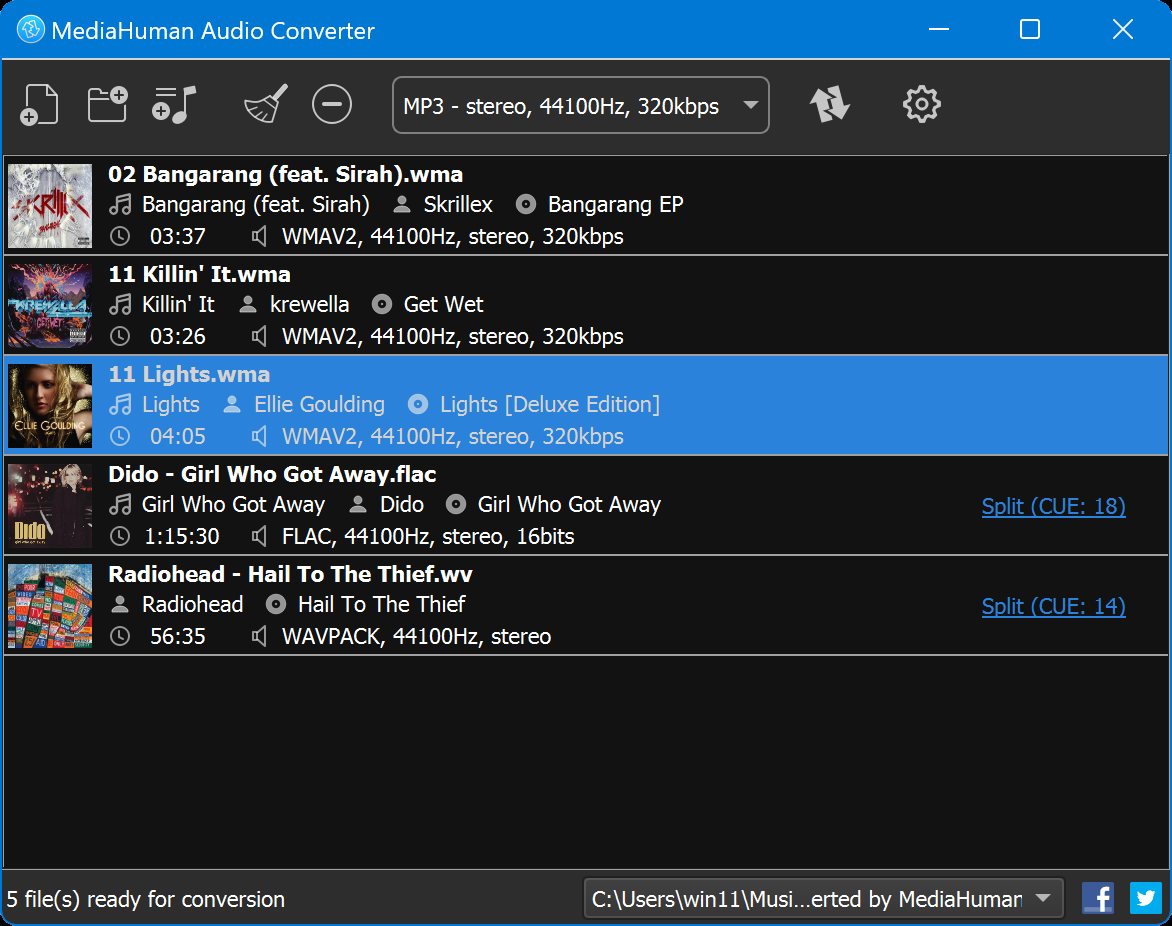MediaHuman Audio Converter 软件截图
