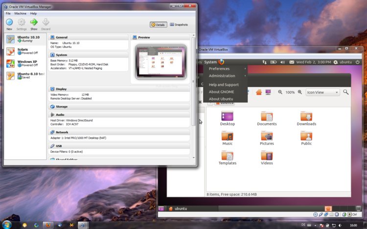 VirtualBox 软件截图